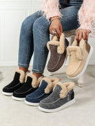 Indulge in comfort and style with our Furry Suede Round Toe Flat Sneakers. With a soft and cozy furry exterior, these sneakers will keep your feet warm and fashionable. Perfect for everyday wear or a night out on the town, these sneakers will elevate any outfit.
