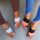 Step into style and comfort with our Toe Loop Checkered Flats Sandals! Designed with a trendy and versatile checkered pattern, these sandals are perfect for any outfit. The toe loop adds extra support for all-day wear, so you can say goodbye to uncomfortable shoes. Upgrade your footwear game with chic and comfortable sandals!