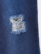 Give your child a stylish and comfortable outfit with our Children's Round Neck Letter Graphic T-Shirt and Distressed Jeans Set. Made with soft fabrics and trendy distressed detailing, it's perfect for kids on the go. The bold letter graphic adds a fun touch, making this set a perfect combination of fashion and function.