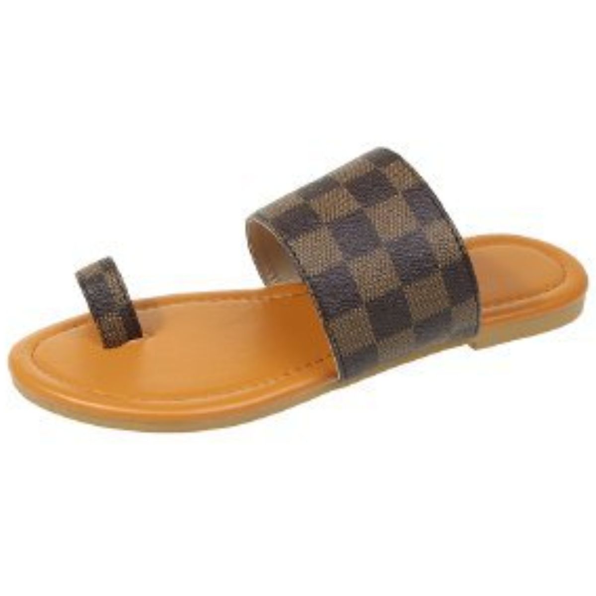 Upgrade your style and comfort with our Toe Loop Checkered Flats Sandals! Trendy, versatile, and chic, these sandals provide unbeatable support and add a touch of style to any outfit. Say goodbye to uncomfortable shoes and hello to stylish comfort!