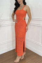 Experience comfort and style with our Cutout Side Slit Maxi Tank Dress. This must-have dress features a unique cutout design and side slit, for a flattering silhouette. Perfect for any occasion, turn heads and feel confident in this versatile dress.