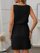 Effortlessly chic and versatile, our Tank Dress is crafted from comfortable waffle-knit fabric and features a flattering drawstring waist for a customizable fit. This sleeveless mini dress is perfect for any occasion, offering both style and comfort in one. Elevate your wardrobe with this must-have piece!