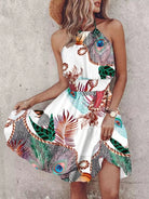 Elevate your summer style with this Paisley Print Halter Neck Mini Dress. Its flattering halter neckline and vibrant pattern offer a chic, playful look. Lightweight and breathable, it keeps you cool and comfortable for any occasion.