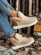 Experience ultimate comfort and style with our Furry Suede Round Toe Flat Sneakers! These sneakers feature a soft, cozy furry exterior that will keep your feet warm and fashionable. Perfect for any occasion, elevate your outfit with these versatile and trendy sneakers.