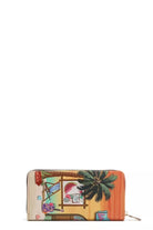 This Vegan Leather Sun and Sand 3-Piece Set includes a handbag, crossbody, and wallet. Each piece features glossy patent accents, gold-tone hardware, and a tropical print lining. Lightweight and stylish, it’s perfect for carrying your essentials with a beach-inspired look.