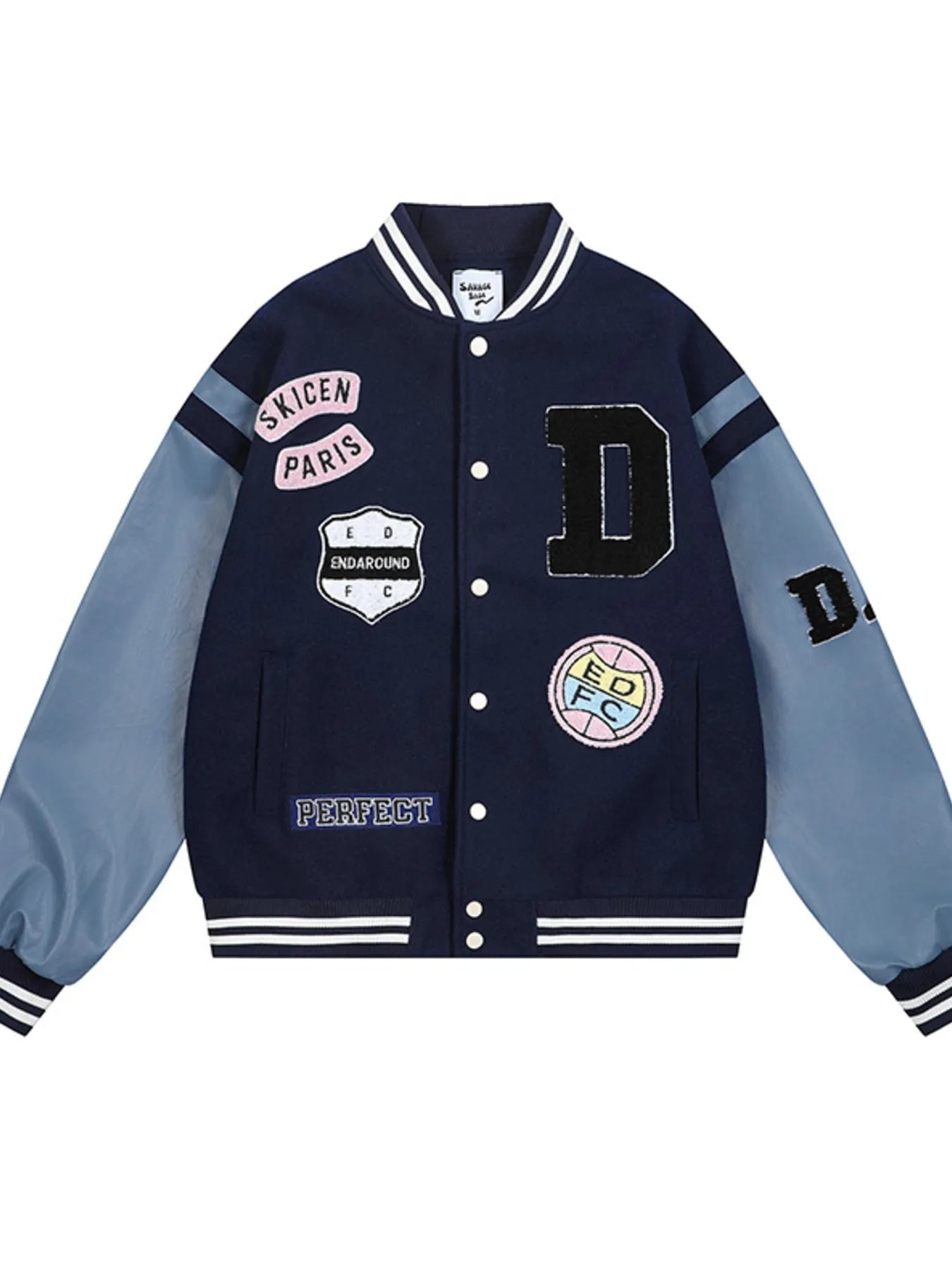 Elevate your casual wardrobe with this men's baseball bomber jacket featuring expertly crafted patches that add a refined, sporty touch. Designed with high-quality, durable fabric and a tailored fit, it ensures comfortable wear and versatility for layering in cooler seasons. This jacket effortlessly balances timeless baseball style with modern detailing, making it a reliable choice for everyday wear or weekend outings.